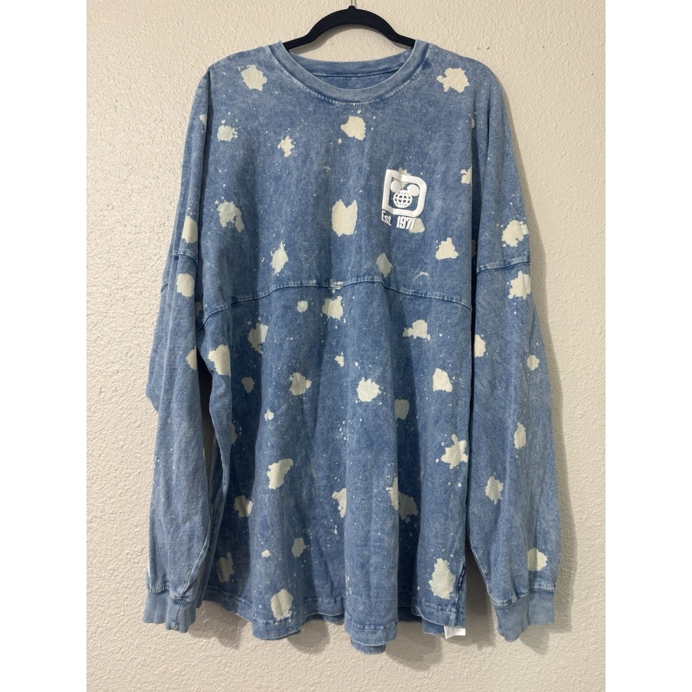 Disney World Xxl Womens Spirit Jersey Cotton Park Blue Comfy Sweater